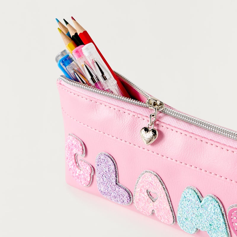 OMG Pouch - Multi Glitter Hearts - 1Cmprt (Pvc) Pink \ 3.75X8.50X2.00 - Image 4